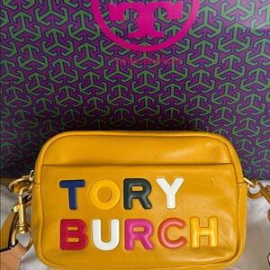 Tory Burch Multicolor Logo Yellow Bag